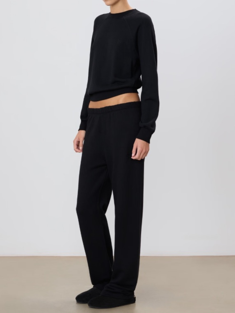 Eterne Black Straight-Leg Track Pants with Tonal Logo NWT